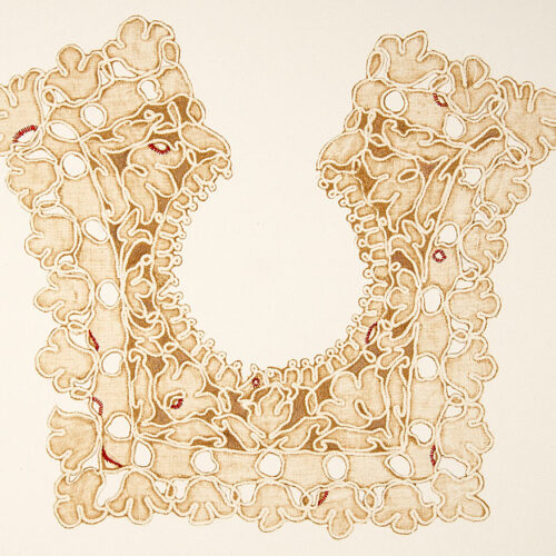 Lace Collar, Monotype / Colored Pencil / Thread, 36” x 30” $850 SOLD